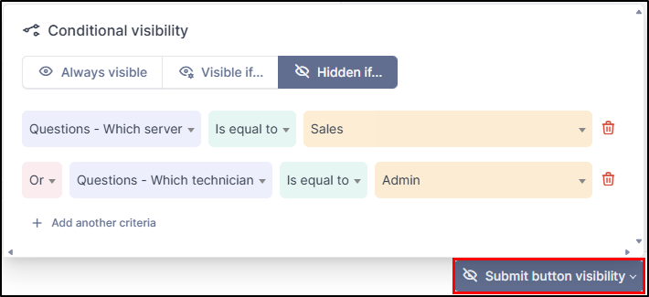 Submit button visibility